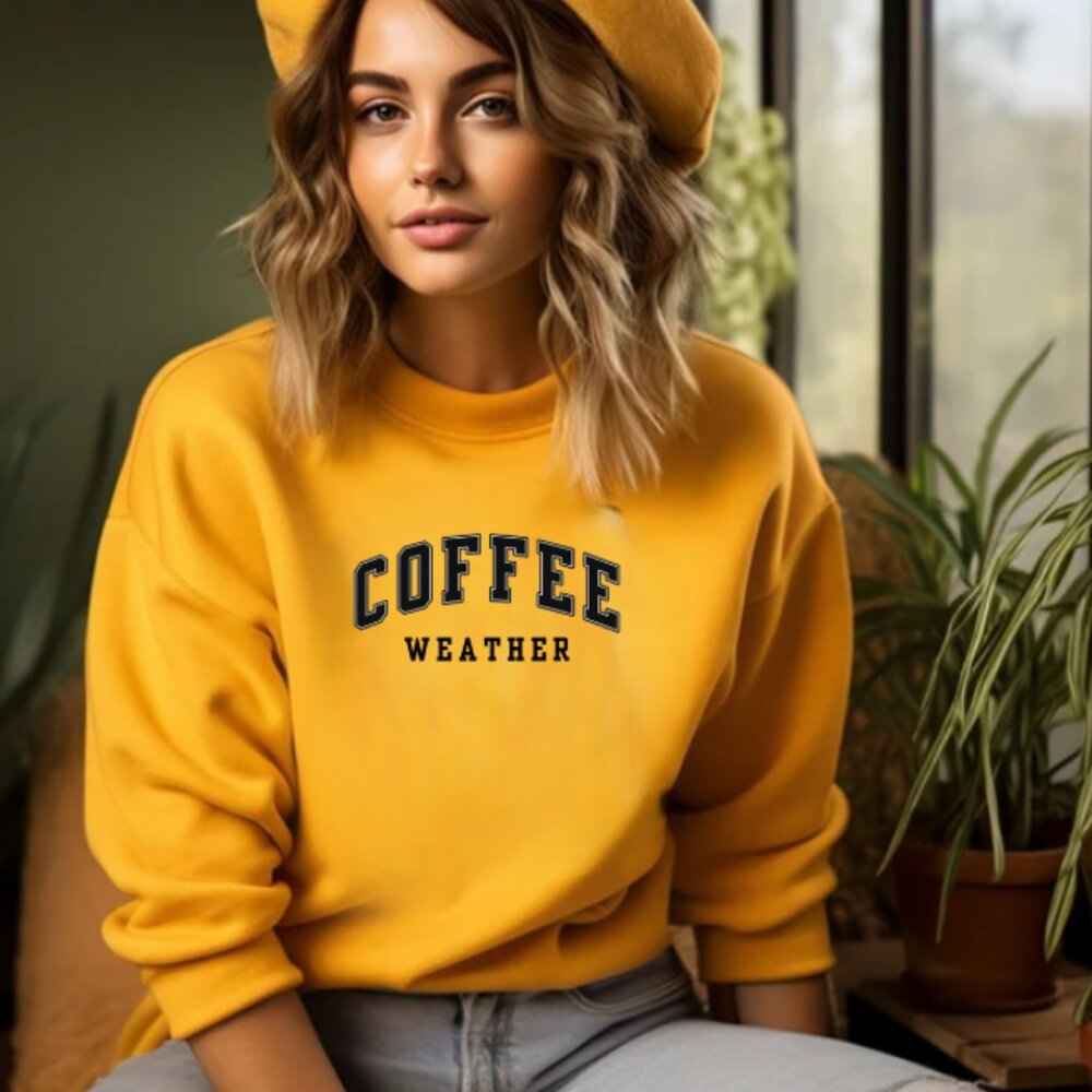 Coffee Weather Sweatshirt (Color: Gold/ New)